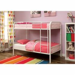 Rainbow Twin/Twin Bunk Bed White CM-BK1035WH